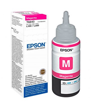 TINTA EPSON T664320-AL T664 L200, L565, L380, L110, L1300 MAGENTA ORIGINAL 6,500 PAG,