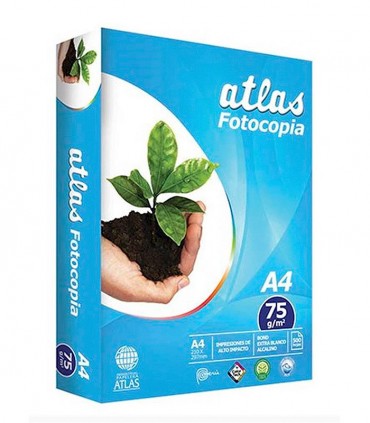 PAPEL BOND ATLAS A4 DE 75GR (PQTX500H) BLANCO