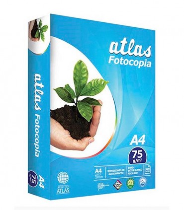 PAPEL BOND ATLAS DE 75 GR T: A-4 (PQTX500 H) BLANCO