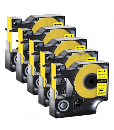 CINTA DYMO 18432, GENERICA (12MM X 5.50 MTS.) VINYL, TNSFA